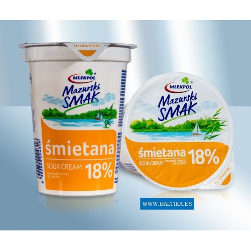 Сметана "Mazurski Smak" 18% 400 гр
